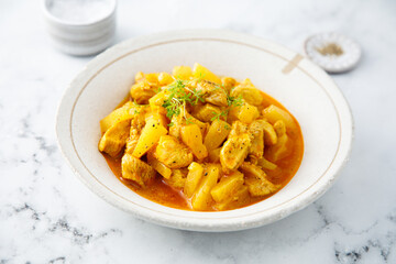 Turkey curry with pineapple