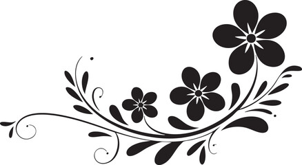 Fototapeta premium Flower design vector with decorative swirls for retro and artistic graphics