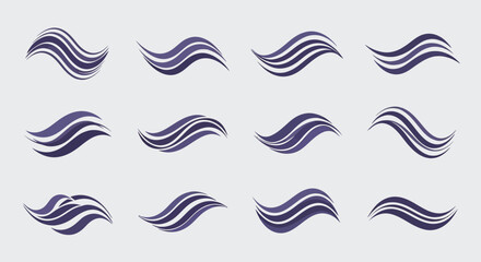 Dynamic Vector Waves Design, Abstract Background, Digital Art, Graphic Elements, Creative Showcase, Purple Color Palette