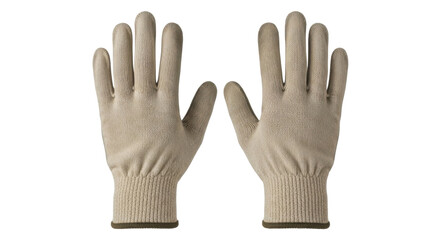 Pair of work gloves with palms facing up isolated PNG with Transparent Background