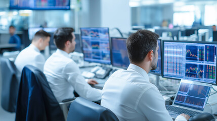 Stock exchange. Business team working in office