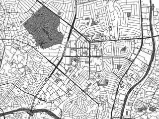 Monochrome hand-drawn map of Pasig City, Philippines, ideal for decorative and editorial use.