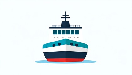 Simple flat ship illustration