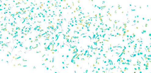 Festive background image featuring teal and gold confetti scattered on white. Perfect for celebrations, parties, and events.