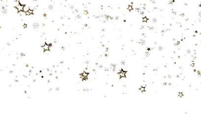 Elegant winter background with gold stars and snowflakes. Perfect for holidays, celebrations, and winter themes.