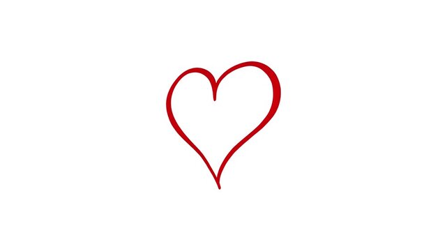Hand-Painted Brush Heart Vector Animation Perfect for Valentine&rsquo;s Day and Love-Themed Projects