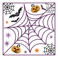 halloween background with spider web