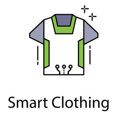 Smart Clothing Vector Icon Representing Wearable Technology Health Monitoring and Digital Fashion
