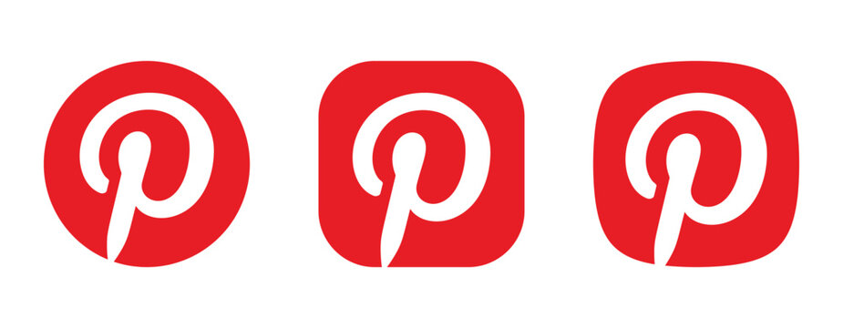 pinterest social media icon logo red color