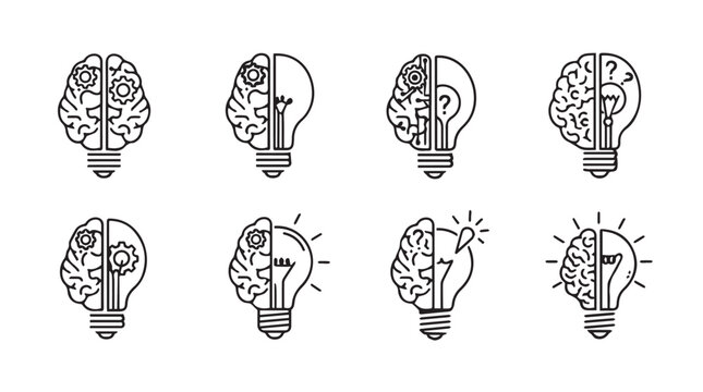 Brainlightbulb hybrid concepts representing innovation ideas and creative thinking vector