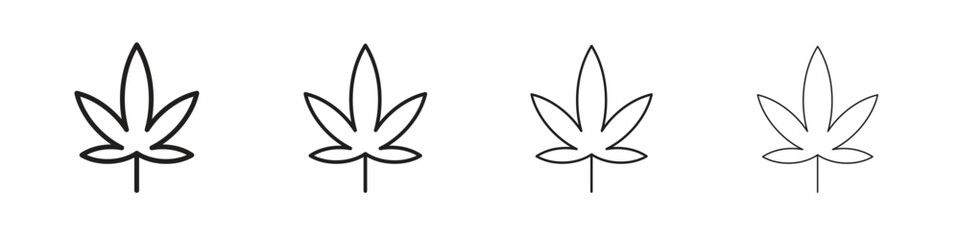 Cannabis icon collection. Line vector sign, symbol for web and mobile