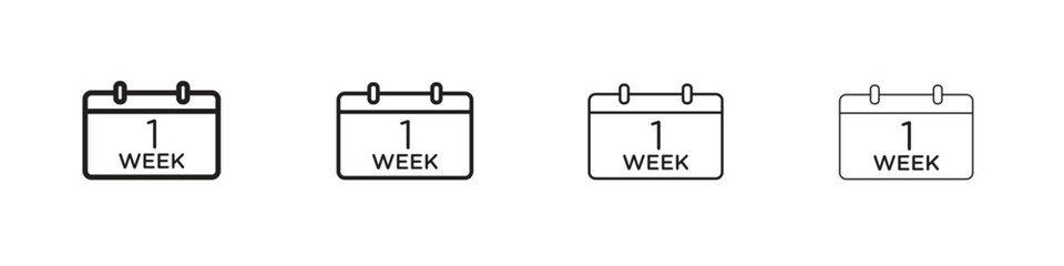 Calendar week icon collection. Line vector sign, symbol for web and mobile