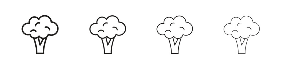 Broccoli icon collection. Line vector sign, symbol for web and mobile
