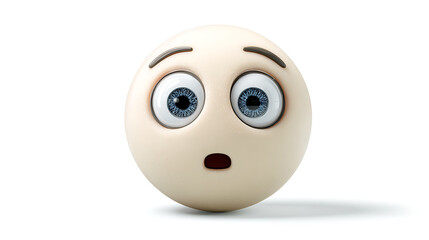 Fear emoji with open mouth isolated on white background