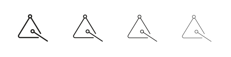 Triangle music icon collection. Line vector sign, symbol for web and mobile