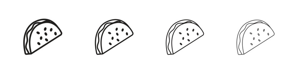 Taco icon collection. Line vector sign, symbol for web and mobile