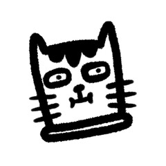 funny cartoon cat png outline, cute cartoon handdraw clipart kids doodle element hand drawn doodle, handwriting clipart, kawaii kids drawing, funny character, childlike sketch, handwritten words,