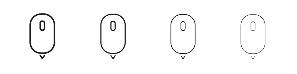Scroll down computer mouse icon collection. Line vector sign, symbol for web and mobile