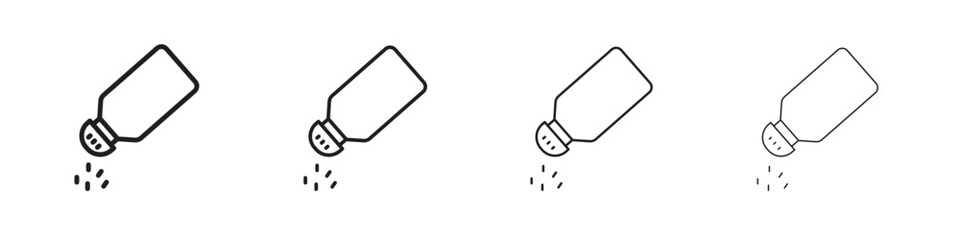 Salt shaker icon collection. Line vector sign, symbol for web and mobile