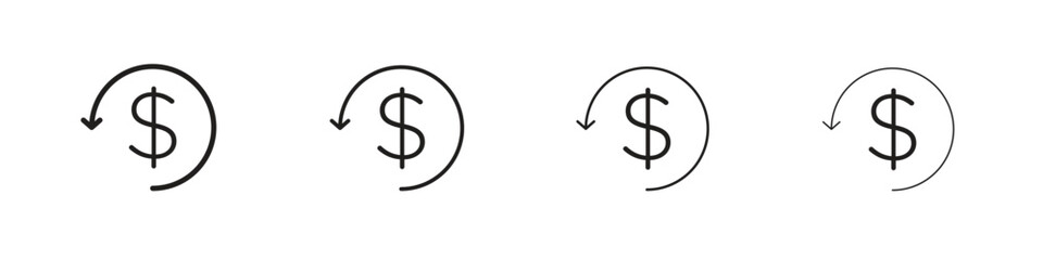 Refund icon collection. Line vector sign, symbol for web and mobile