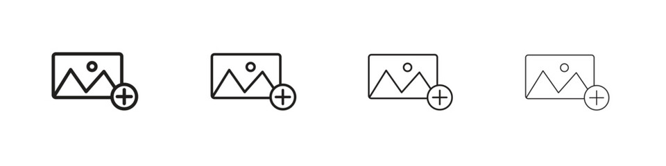 Add image icon collection. Line vector sign, symbol for web and mobile