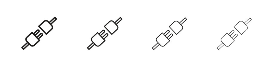 Plug connection icon collection. Line vector sign, symbol for web and mobile