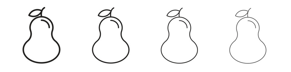 Pear icon collection. Line vector sign, symbol for web and mobile