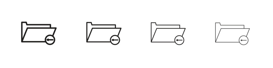 Move To Folder icon collection. Line vector sign, symbol for web and mobile