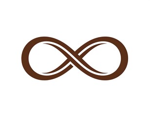 Naklejka premium Simple infinity symbol, brown outline