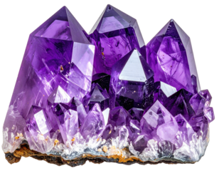 A clustered group of purple crystalline structures, jagged edges, sharp angles