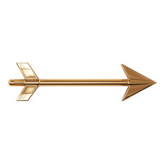Modern 3D Golden Arrow Symbol on Clear Background