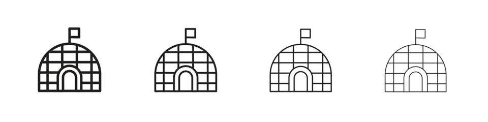 Igloo icon collection. Line vector sign, symbol for web and mobile