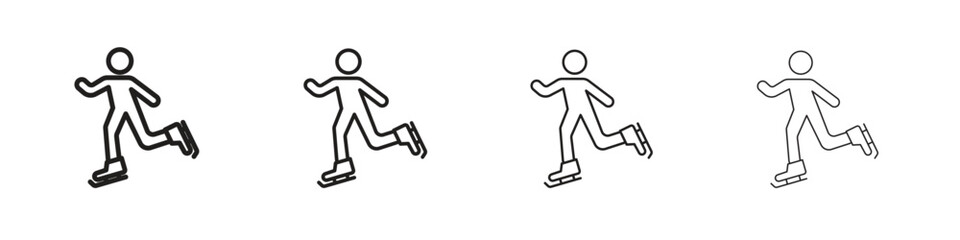 Ice skate icon collection. Line vector sign, symbol for web and mobile