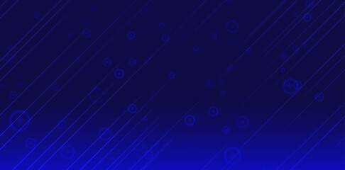Striking blue gradient background features diagonally-aligned stripes and dotted circles, creating a modern and visually engaging abstract design ideal for tech or creative projects