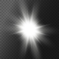Realistic Sun Light Rays Effect on Transparent Background
