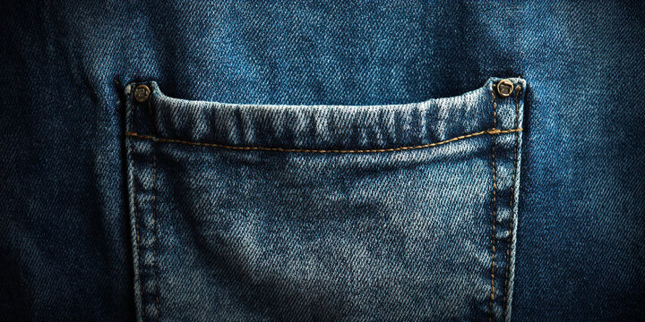 Close up of denim jeans back pocket detail fashion fabric - AI generated