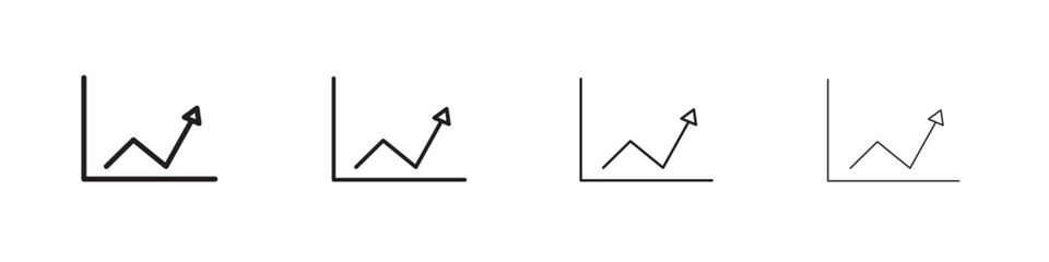 Arrow trend-down icon collection. Line vector sign, symbol for web and mobile