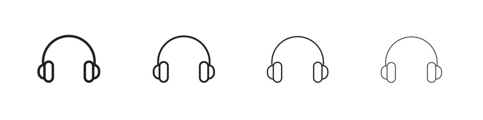 Ear muffs icon collection. Line vector sign, symbol for web and mobile