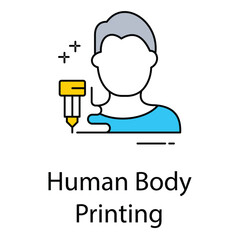 Human Body Printing Illustration for Future Healthcare 3D Bioprinting and Regenerative Medicine