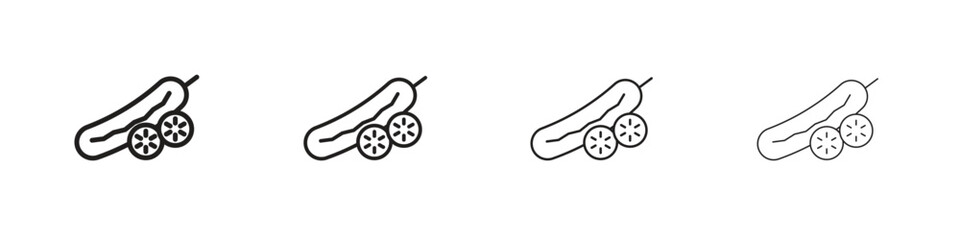 Cucumber icon collection. Line vector sign, symbol for web and mobile