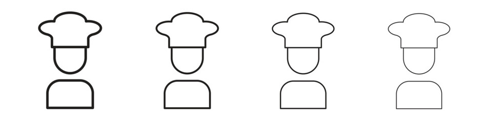 Chef icon collection. Line vector sign, symbol for web and mobile