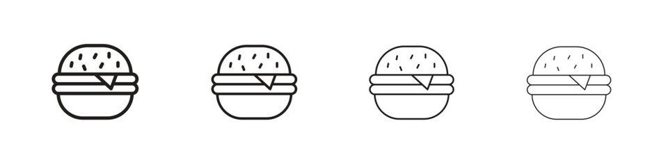 Cheese burger icon collection. Line vector sign, symbol for web and mobile