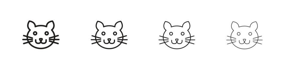 Cat icon collection. Line vector sign, symbol for web and mobile