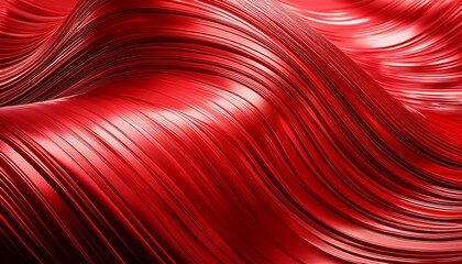Smooth Flowing Glossy Red Surface With Wavy Reflective Curves Creating A Liquid Like Texture And Shiny Highlights