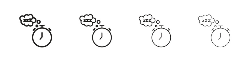 Alarm snooze icon collection. Line vector sign, symbol for web and mobile