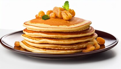 Delicious Stack Of Pancakes Isolated On Transparent Background