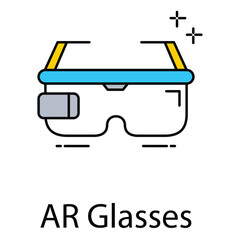 AR Glasses Illustration Showing Smart Wearable Augmented Reality Technology and Immersive Eyewear