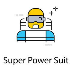 Super Power Suit Illustration Showing Futuristic Wearable Armor for Combat and Innovation
