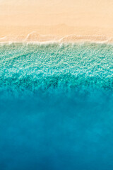 Stunning summer tropical Mediterranean beaches aerial top view gorgeous ocean waves soft sand shore turquoise sea colorful nature drone landscape exotic vacation travel scenic coastline wall art