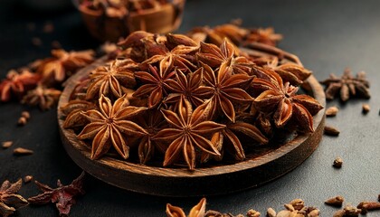 Star Anise Fruits Clustered Brown Dried Fragrant Spice Photography Food